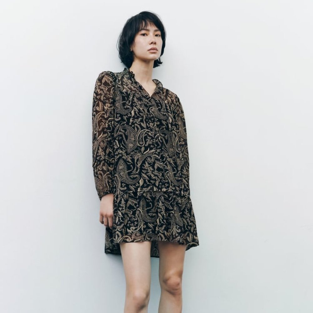 NWT Zara PRINTED SHORT DRESS